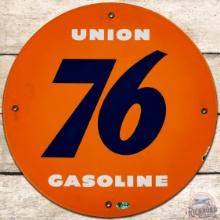 Union 76 Gasoline SS Porcelain Pump Plate Sign