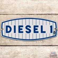 NOS Champlin Diesel 1 SS Porcelain Gas Pump Plate Sign
