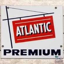 Atlantic Premium SS Porcelain Gas Pump Plate Sign