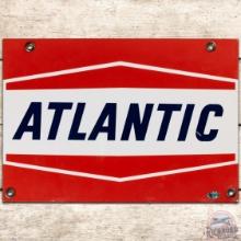 Atlantic Gasoline SS Porcelain Gas Pump Plate Sign