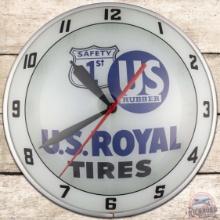 US Royal Tires "Safety 1st" 15" Double Bubble Advertising Clock