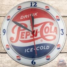 Drink Pepsi Cola 15" Double Bubble Advertising Clock