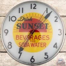 Drink Sunset Beverages and Soda Water 15" Advertising Clock