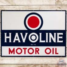 1952 Havoline Motor Oil SS Tin Sign w/ Bullseye Logo