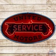 United Motors Service 36" SS Porcelain Neon Sign