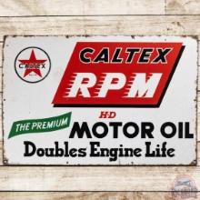 Caltex RPM HD Motor Oil w/ Speed Lines SS Porcelain Sign