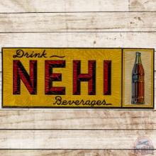 1932 Drink Nehi Beverages Embossed SS Tin Sign w/ Bottle