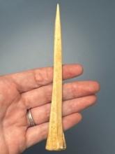 5 1/2" Bone Awl, Nice Example, Found in Ontario Co., NY, Ex: Dean Thomas