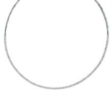 Diamond Tennis Choker Necklace in 14k White Gold 2.31ctw