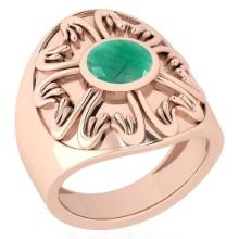 1.25 Ctw Emerald Style Prong Set 14K Rose Gold Antique Style Solitaire Ring