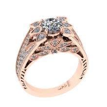 2.04 Ctw SI2/I1 Diamond 14K Rose Gold Vintage style Wedding Ring