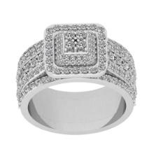 2.40 Ctw SI2/I1 Diamond 14K White Gold Men's Engagement Ring