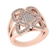 0.70 Ctw Si2/i1 Diamond 14K Rose Gold Men's Wedding Ring