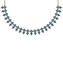16.10 Ctw i2/i3 Treated Fancy Blue Diamond 14K Yellow Gold Necklace