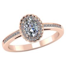 VS/SI1 Certified 1.20 CTW Round and Cut Diamond 14K Rose Gold Ring
