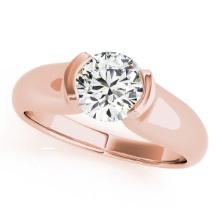 Certified 0.90 Ctw SI2/I1 Diamond 14K Rose Gold Solitaire Ring