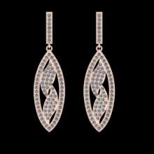 3.52 Ctw VS/SI1 Diamond 14K Rose Gold Dangling Earrings