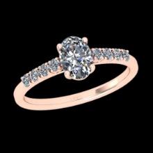 0.98 Ctw VS/SI1 Diamond 14K Rose Gold Vintage Style Ring