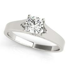 Certified 0.50 Ctw SI2/I1 Diamond 14K White Gold Solitaire Ring