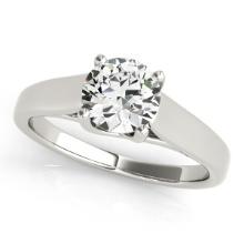 Certified 0.60 Ctw SI2/I1 Diamond 14K White Gold Solitaire Ring