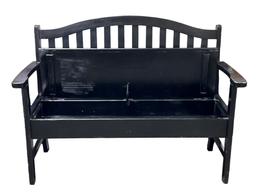 Black Wooden Storage Bench