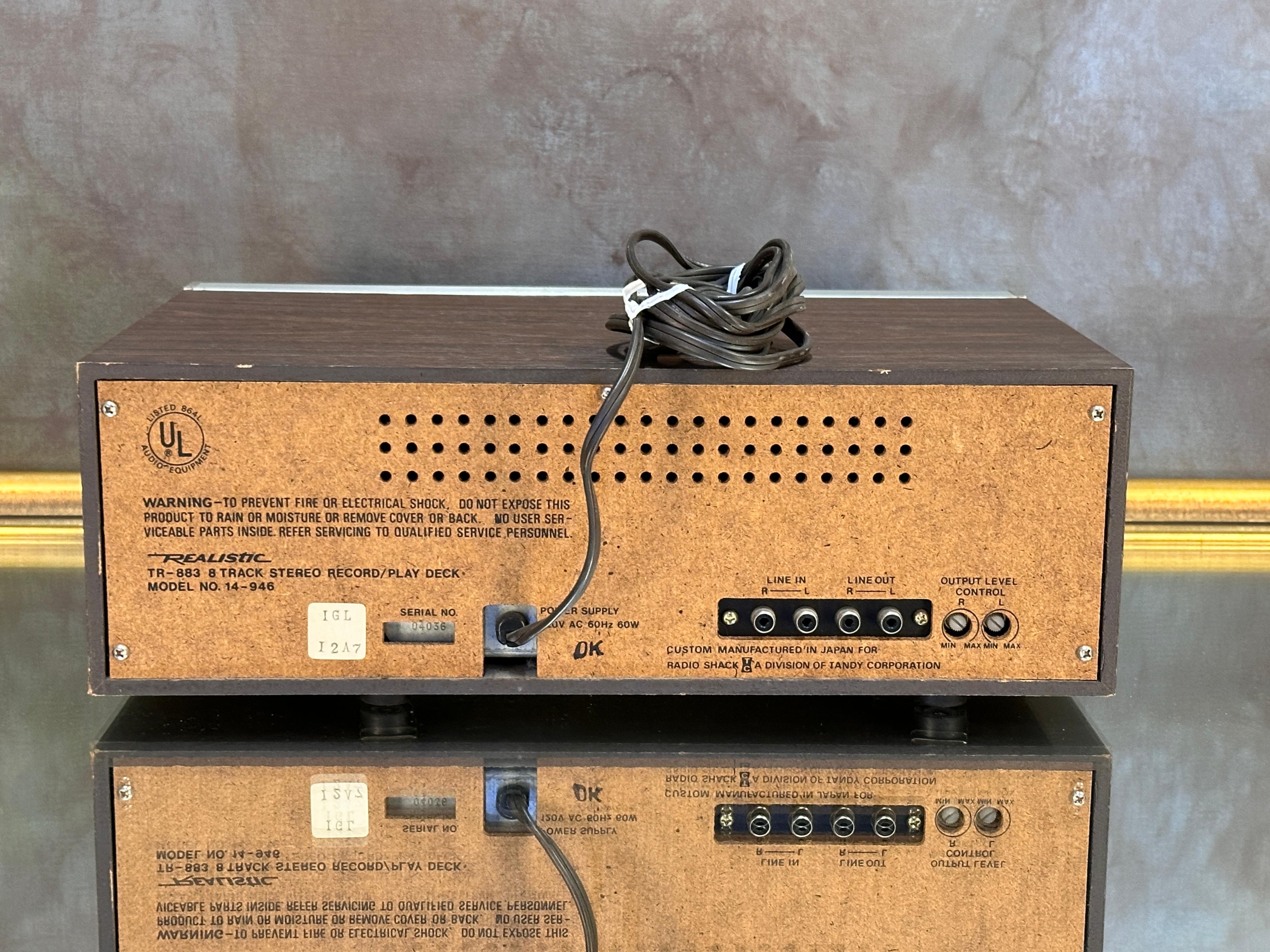 Realistic TR-883 Cartrudge Tape Recorder 8 Track Stereo