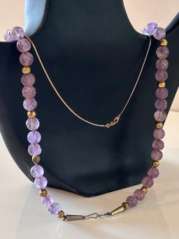 Women's Purple and Black Pendant Necklaces (2)