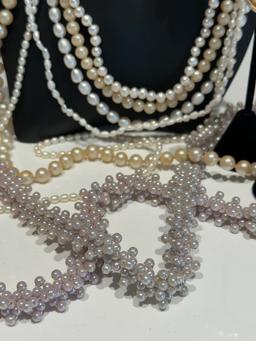Variety of Women's Vintage Pearl Fashion Jewelry