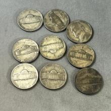 9- 35% Silver War Nickels