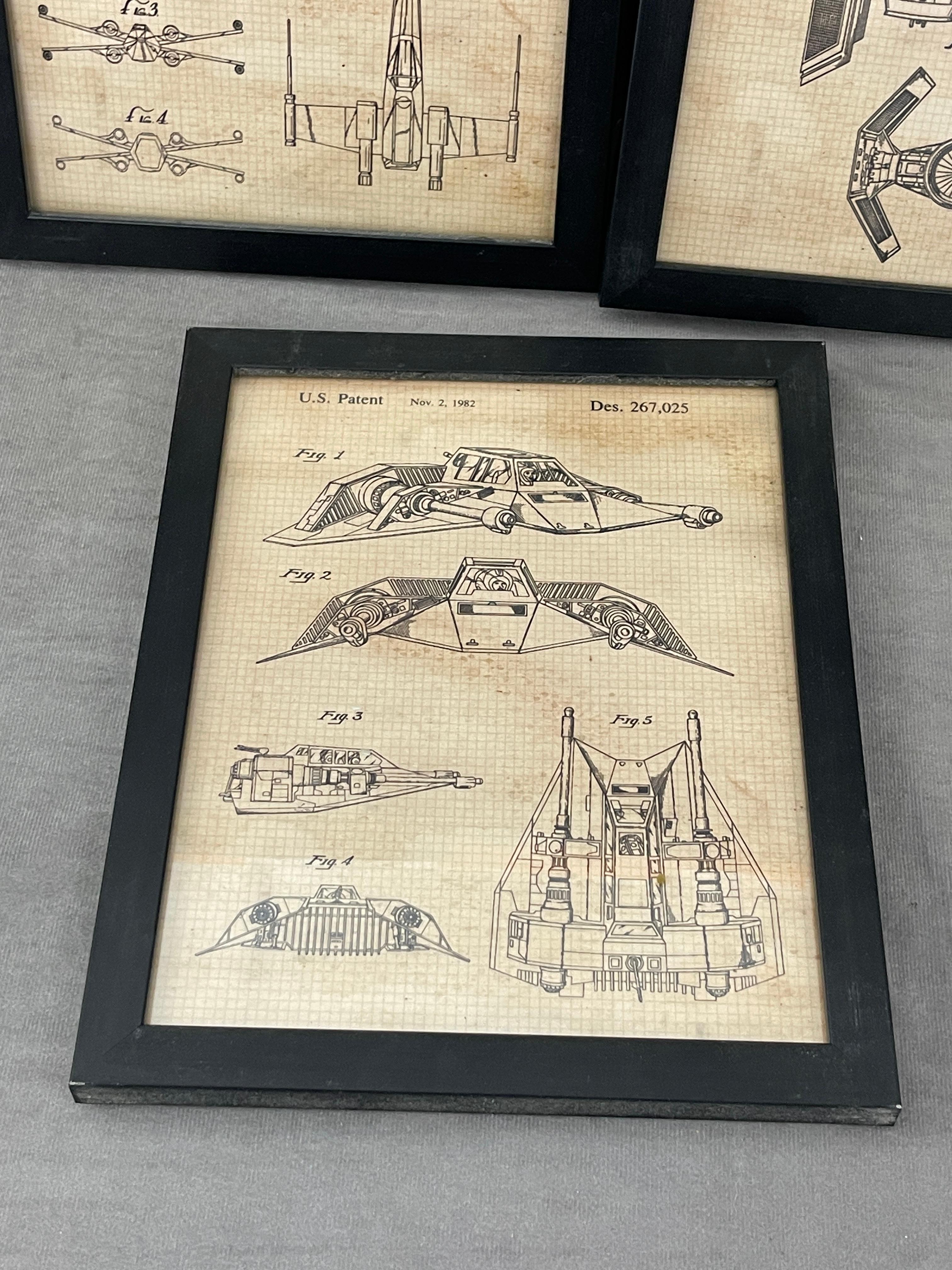 Star Wars X-Wing Fighter Patent Sketches Collection Lot