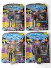 Four vintage Playmates Star Trek TNG action figures