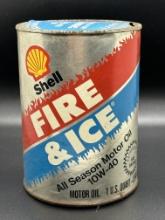 Shell Fire and Ice 10W-40 Motor Oil Can 1 Quart Empty