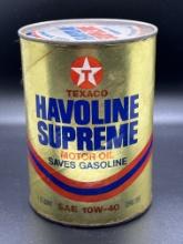 Texaco Havoline Supreme Motor Oil Can 1 Quart Empty