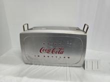 Vintage Coca-cola "drink Coke In Bottles" Alum Chest Cooler Rotating Handles With Built In Openers A