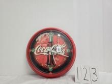 Coca-cola Round Plastic Analog Clock Batt Op Working Cond