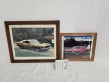 Lot Of 2 Framed 1970 Ford Mustang Boss 429 Ci V8 Car & Driver And 1970 Boss 302