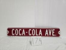 Coca Cola Ave Street Sign Metal Nos