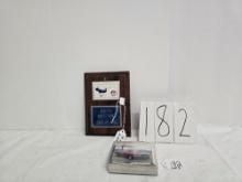 Set Of 2 Mustang Items 1987 3rd Place Plaque And Pony Car Performance Informational Cards