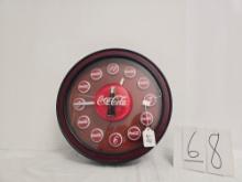 Round Coca-cola Plastic Analog Clock As Is