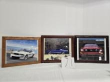 Lot Of 3 Framed Mustang Gt 500 And Mustang Gt/cs And 2005 Ford Mustang Gt Coupe 281 Ci V8 Car & Driv
