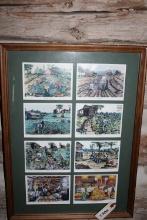 Framed prints of tobacco scenes