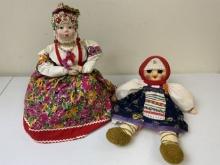 LOT OF 2 VINTAGE RUSSIAN SAMOVAR DOLLS IN TRADITIONAL COSTUMES