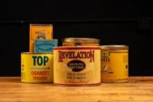 Lot of Six Vintage Tobacco Cans