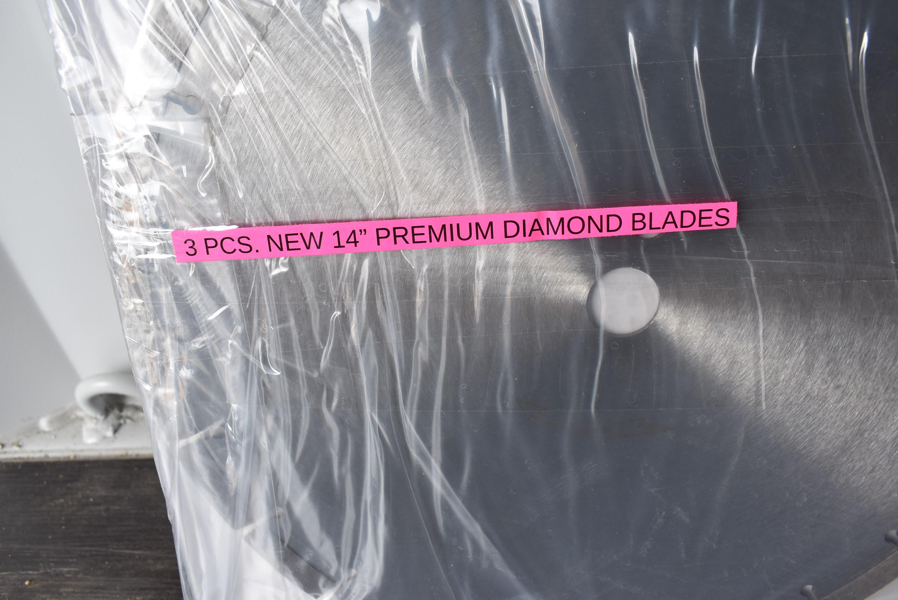 New 14 in premium diamond blades, 3 pieces