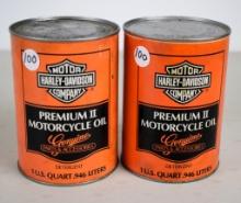 (2) Harley Davidson motorcycle oil cans