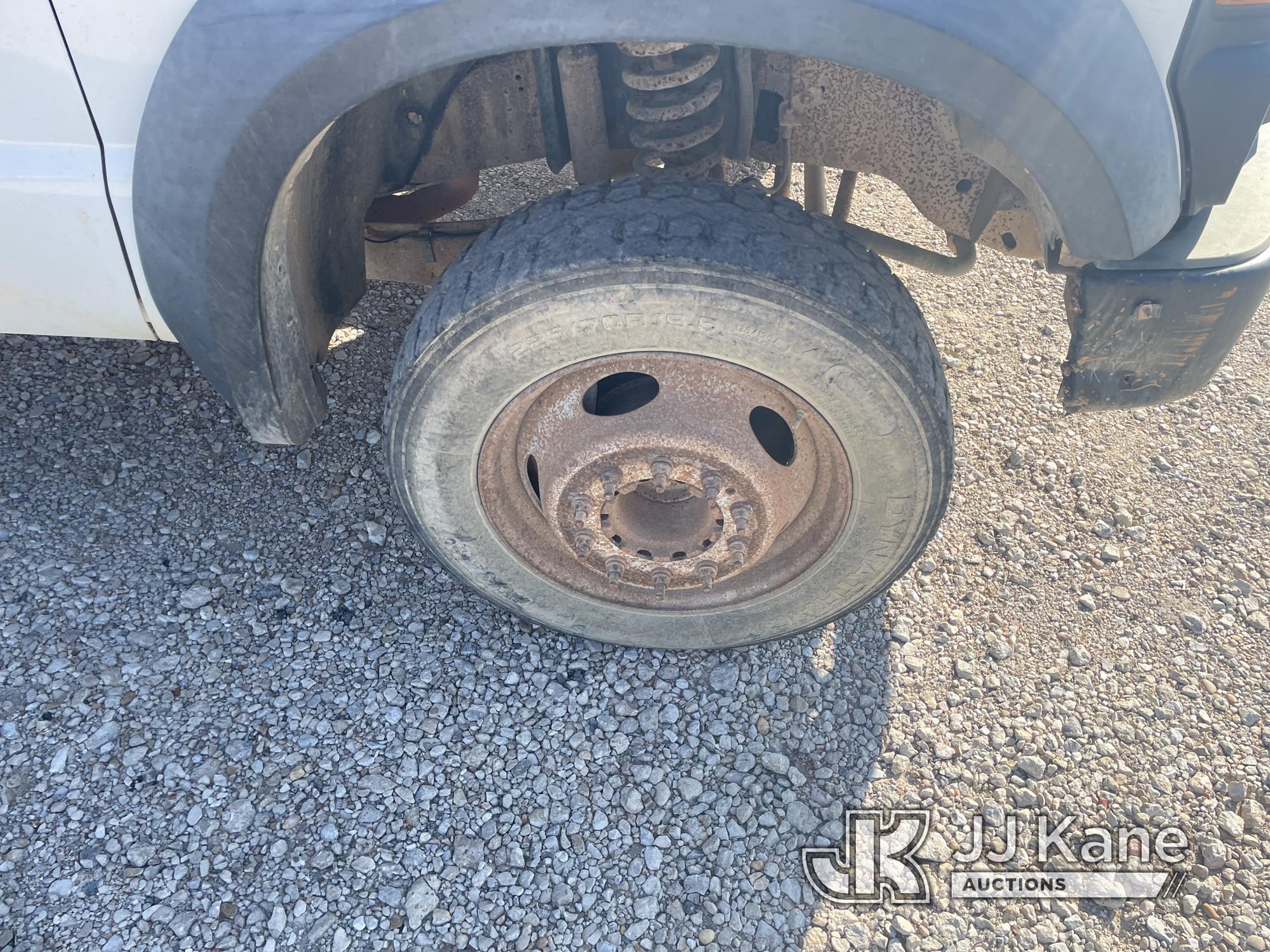 (Waxahachie, TX) 2008 Ford F550 Flatbed Truck Barely Runs & Moves, Crane Condition Unknown, Jump To