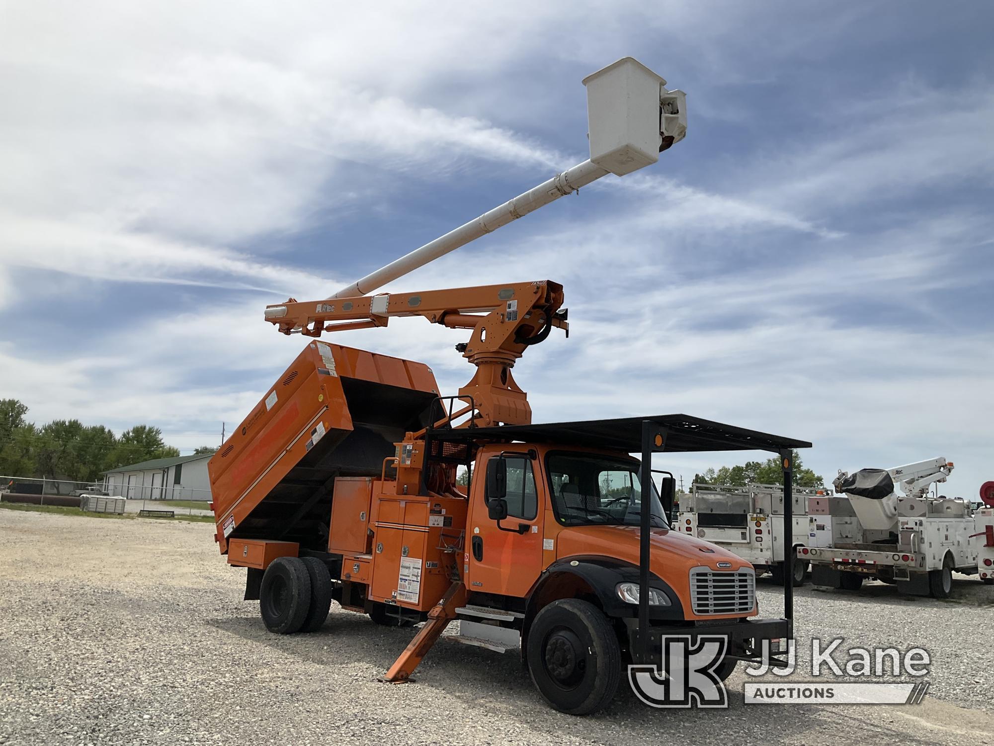 (Hawk Point, MO) Altec LRV60E70, Over-Center Elevator Bucket Truck mounted behind cab on 2012 Freigh