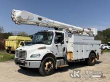 Altec AM55, Over-Center Material Handling Bucket rear mounted on 2011 Freightliner M2106 Utility Tru