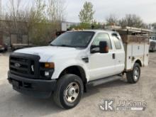 2008 Ford F350 4x4 Extended-Cab Service Truck Runs and Moves) (Passenger Side Cabinet Door Broken