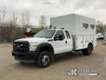 2013 Ford F550 4x4 Extended-Cab Enclosed Service Truck Runs, Moves, RPMs Unstable And Constantly Dro